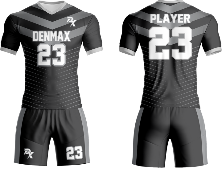Black and gray sports uniform with 'DENMAX' branding and number '23'.