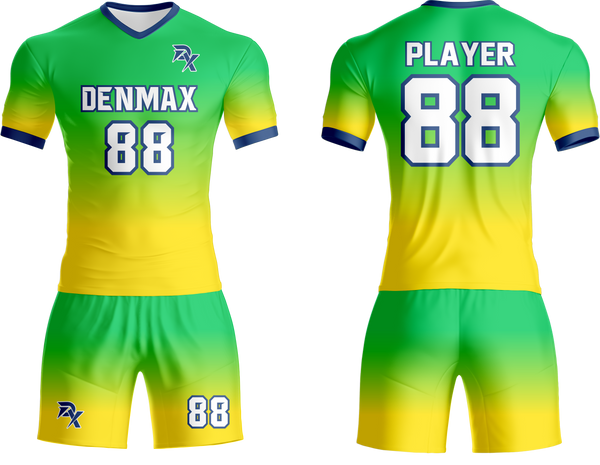 Green and yellow sports uniform with 'DENMAX' and number '88' on a white background